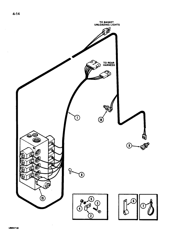 Схема запчастей Case IH 1844 - (4-14) - BASKET HARNESS (06) - ELECTRICAL SYSTEMS