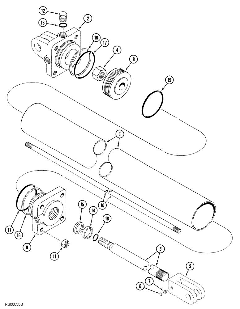 Схема запчастей Case IH 5850 - (08-32) - CYLINDER ASSEMBLY, 1272150C91 (08) - HYDRAULICS