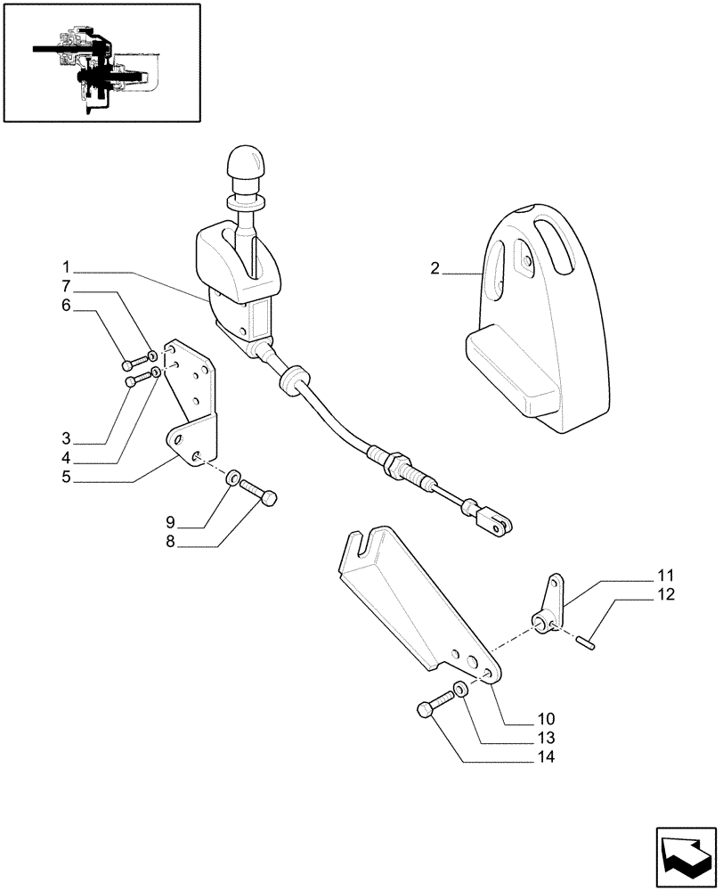 Схема запчастей Case IH JX1075C - (1.80.2) - (VAR.219-359) PTO LEVER 2/3 SPEED - CONTROL LEVER (07) - HYDRAULIC SYSTEM