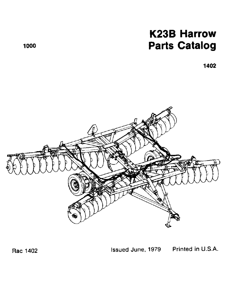 Схема запчастей Case IH K23B - (00) - K23B HARROW PARTS CATALOG 