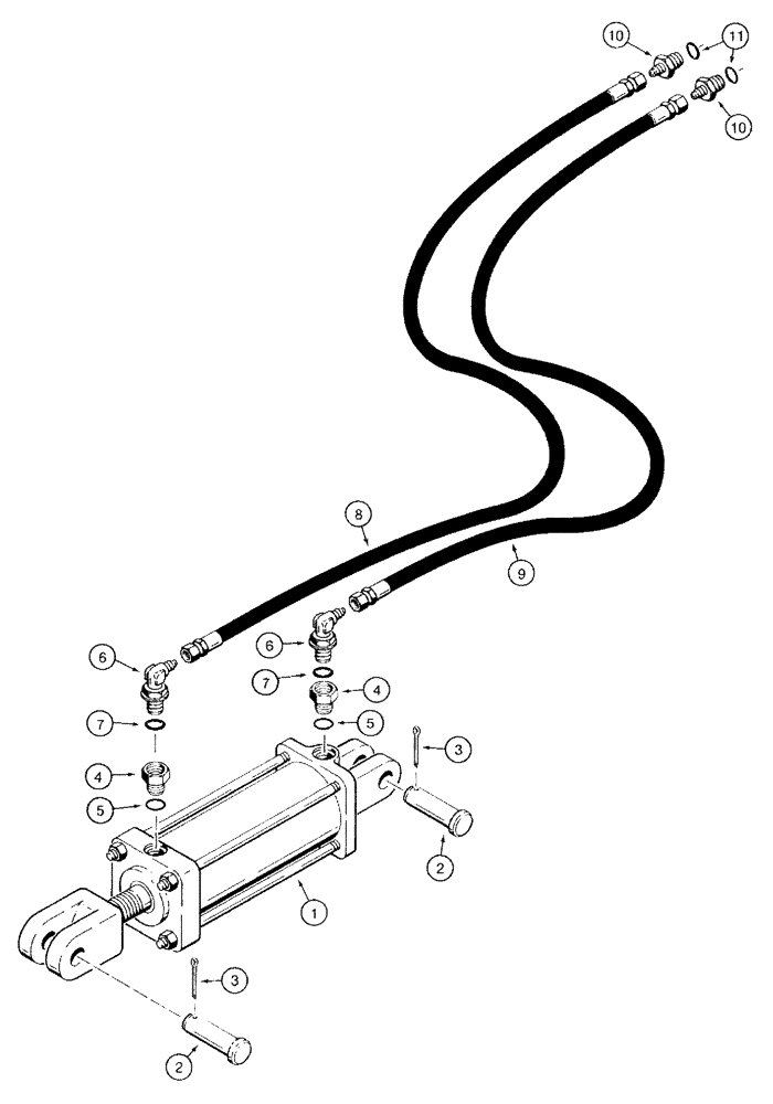 Схема запчастей Case IH 770 - (08-04) - TRANSPORT LIFT HYDRAULIC CIRCUIT, 3/8 INCH ID HOSES W/FEMALE ENDS, DISK HARROWS CODED D, E, F AND G (08) - HYDRAULICS