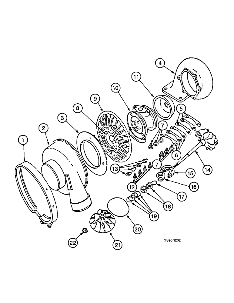 Схема запчастей Case IH DT-436 - (9D-088) - TURBOCHARGER, 1466 AND 1566 TRACTORS 