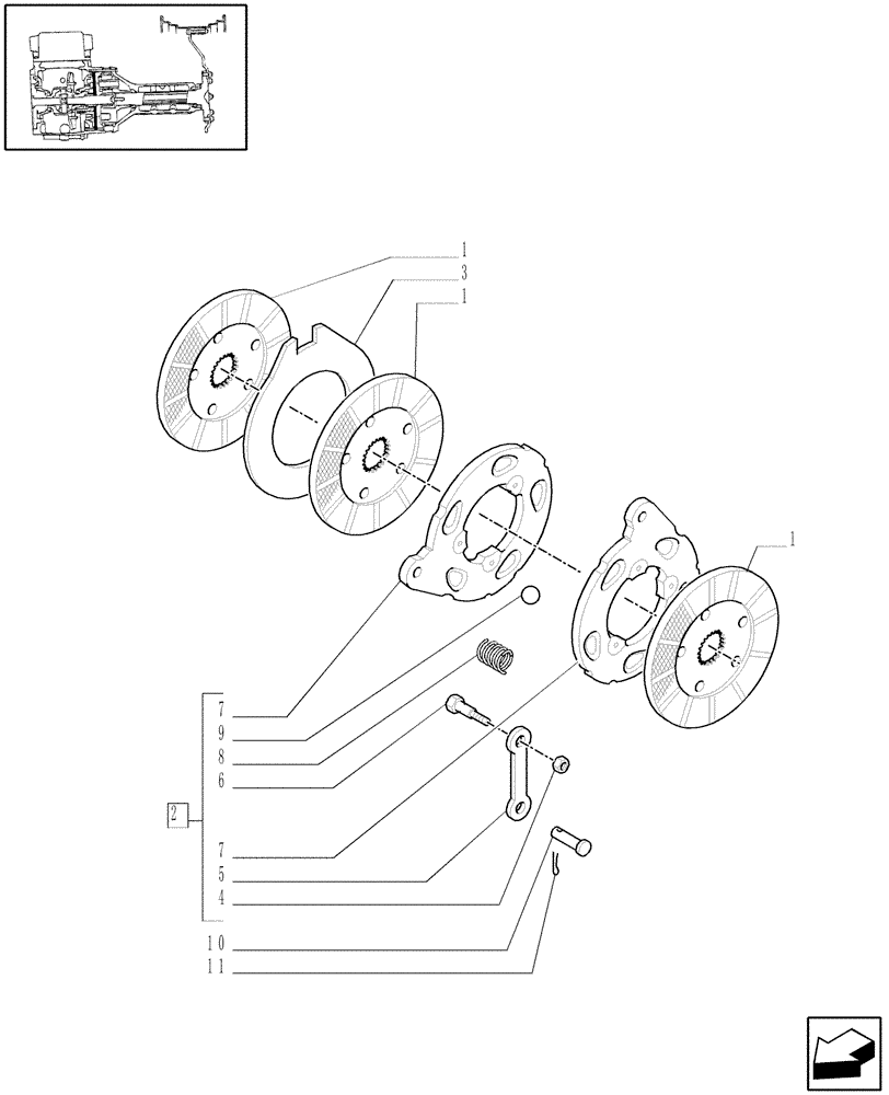 Схема запчастей Case IH JX70 - (1.65.3) - PARKING BRAKE SYSTEM (05) - REAR AXLE