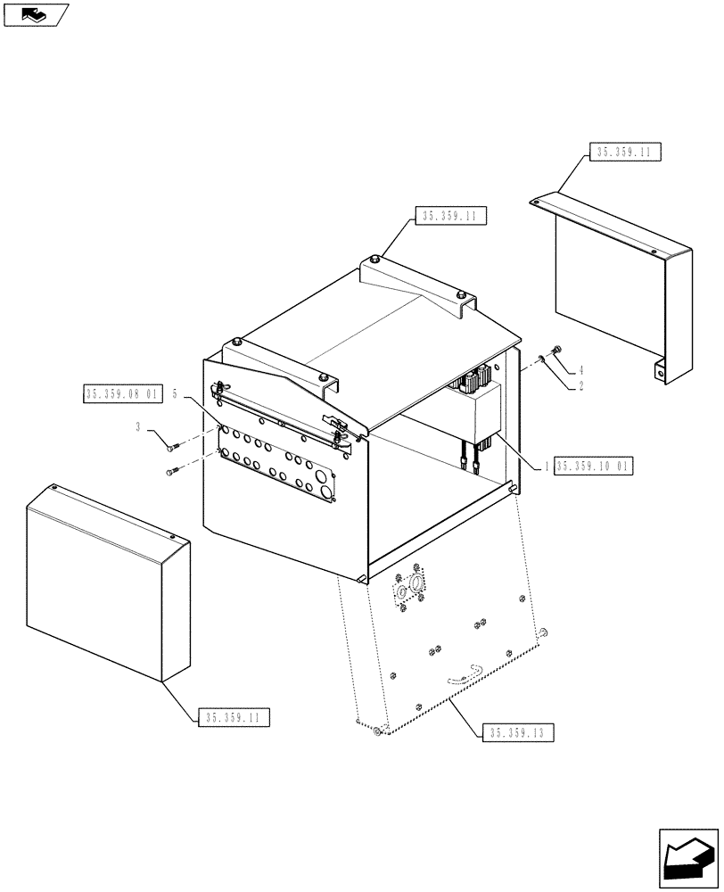 Схема запчастей Case IH 810 - (35.359.09) - HYDRAULIC CONTROL VALVE BOX, TRIPLE BIN (35) - HYDRAULIC SYSTEMS