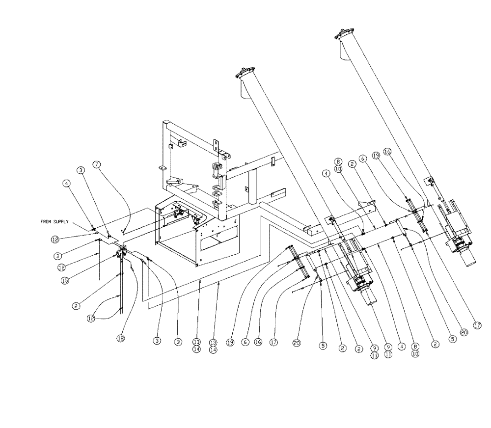 Схема запчастей Case IH 438 - (04-007) - 6" PNEUMATIC GROUP Bin Group