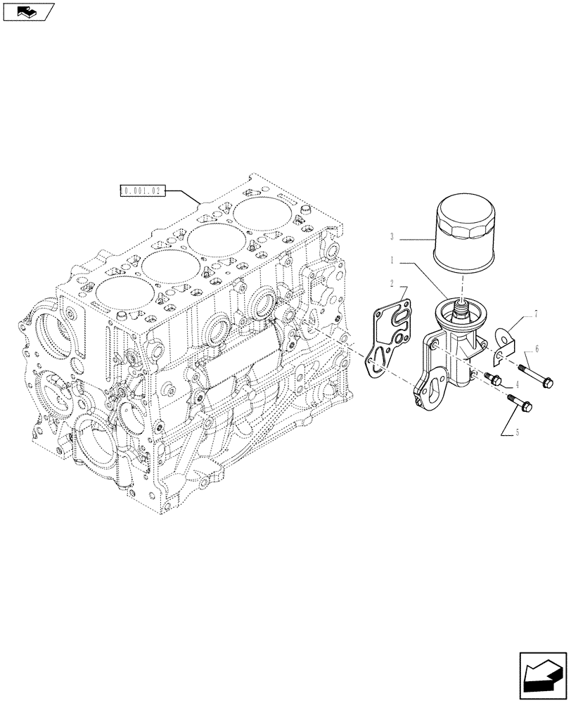 Схема запчастей Case IH F5DFL413A A001 - (10.206.02) - FILTER ENGINE OIL (5801507758) (10) - ENGINE