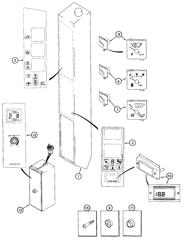 Схема запчастей Case IH 2555 - (04-19) - INSTRUMENT PANEL ASSY (06) - ELECTRICAL SYSTEMS