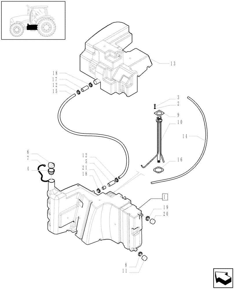 Схема запчастей Case IH PUMA 195 - (1.14.0[01A]) - FUEL TANK - D6851 (02) - ENGINE EQUIPMENT