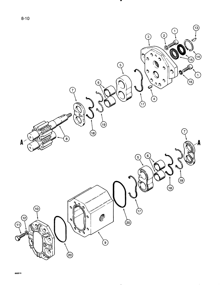 Схема запчастей Case IH 8500 - (8-10) - HYDRAULIC PUMP, 85036C91 (08) - HYDRAULICS