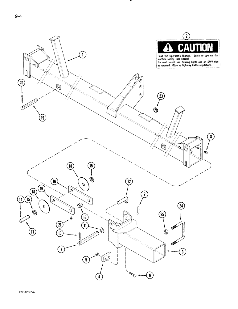 Схема запчастей Case IH 1840 - (9-04) - MAIN FRAME, FOLDING 