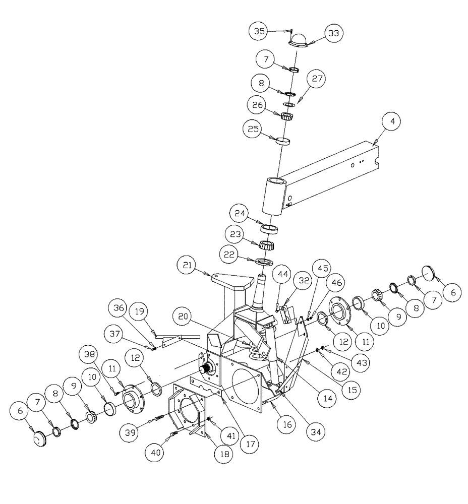 Схема запчастей Case IH PATRIOT 150 - (04-006) - STRUT ASSEMBLY-FRONT Suspension & Frame