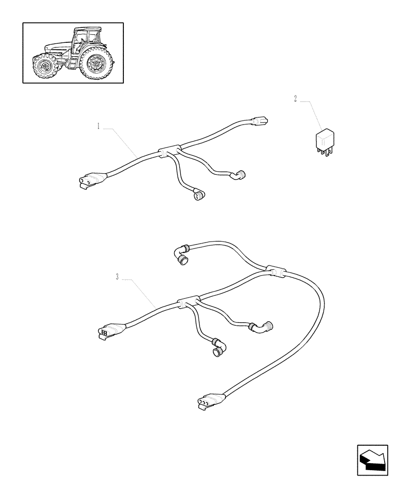 Схема запчастей Case IH MXU110 - (1.68.6[20]) - (VAR.178-385-385/1-385/2) TRAILER AIR BRAKE - ELECTRIC CABLES - C5287 (05) - REAR AXLE