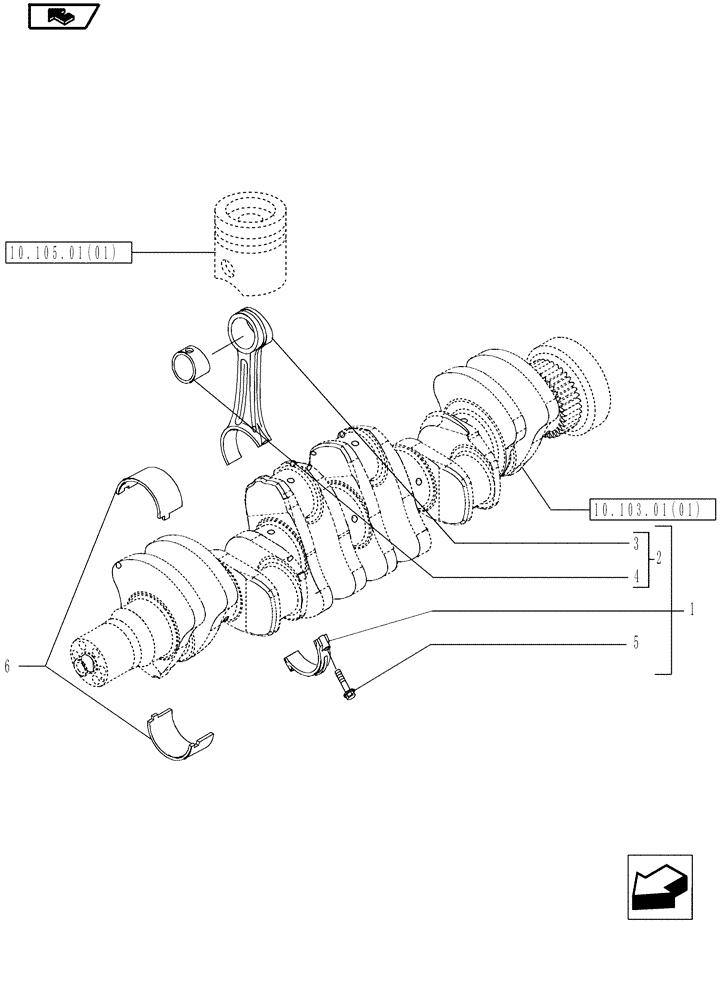 Схема запчастей Case IH MAGNUM 190 - (10.105.01[02]) - CONNECTING ROD (10) - ENGINE