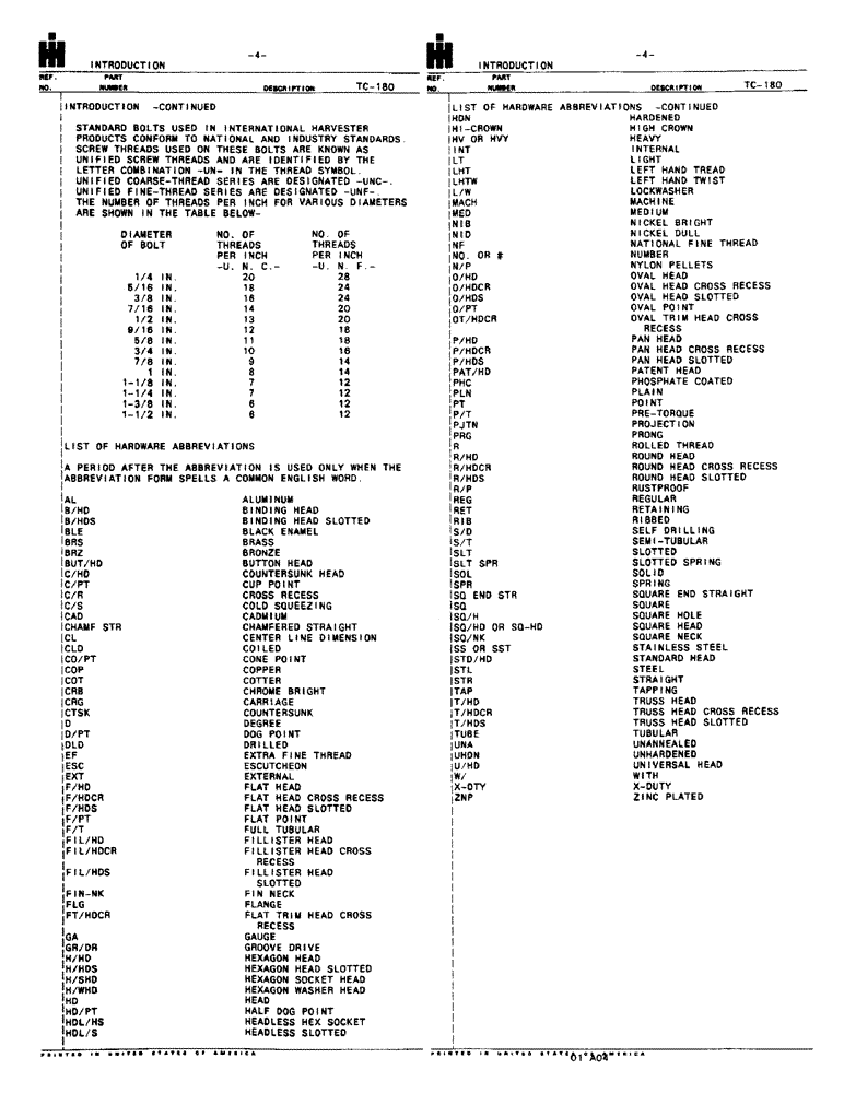 Схема запчастей Case IH 4120 - (004) - INTRODUCTION - CONTINUED (00) - GENERAL