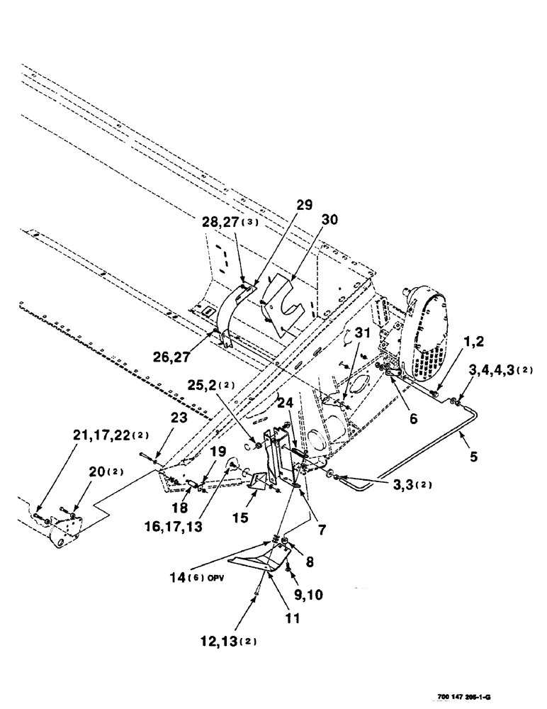 Схема запчастей Case IH SC416 - (7-14) - DIVIDER, WRAPPERS & LEAN BAR ASSEMBLIES, LEFT (09) - CHASSIS