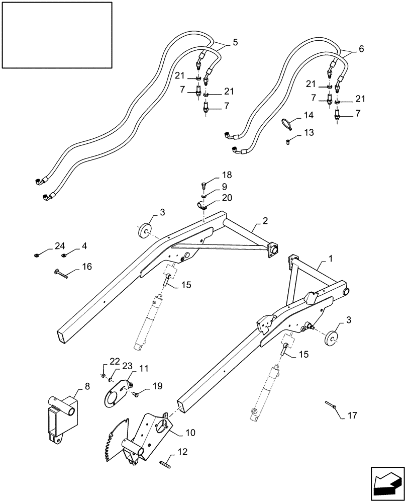 Схема запчастей Case IH 2050 - (18.84171866[01]) - DIA : CURVED REEL ARMS KIT (18) - ACCESSORIES