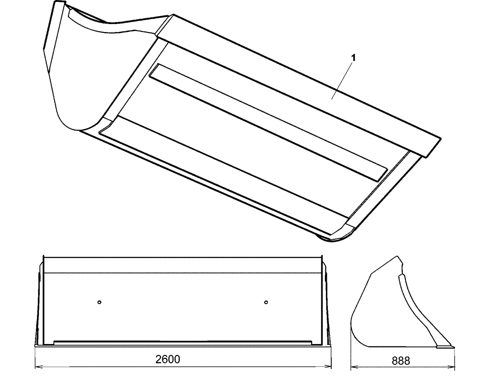 Схема запчастей Case IH LX750 - (82.300.AN[23]) - VAR - 717426006 - BUCKET - 260HD (82) - FRONT LOADER & BUCKET