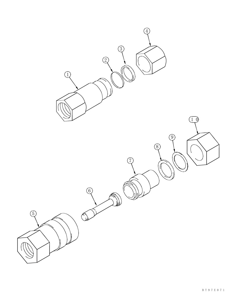 Схема запчастей Case IH 1840 - (08-13A) - COUPLERS - HYDRAULIC (08) - HYDRAULICS