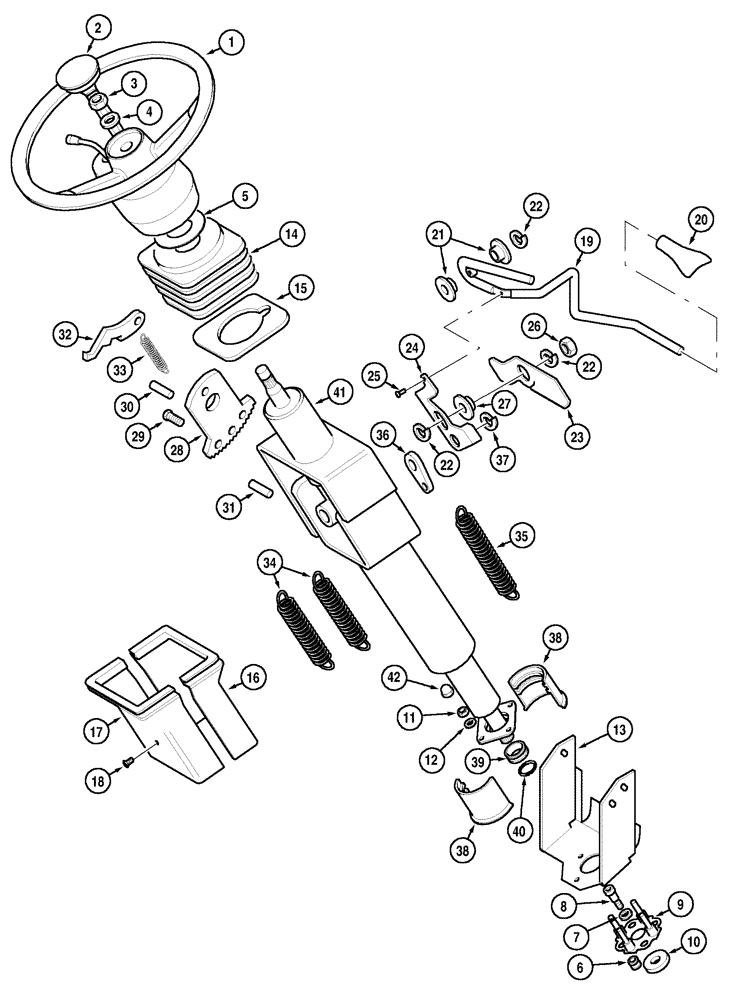 Схема запчастей Case IH CX90 - (05-02) - STEERING WHEEL AND COLUMN (05) - STEERING