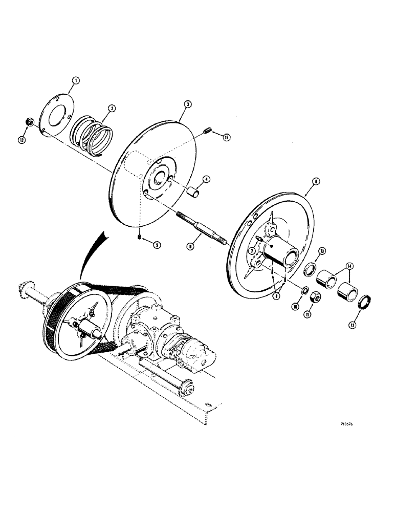 Схема запчастей Case IH 1529 - (056) - VARIABLE SPEED DRIVEN PULLEY 