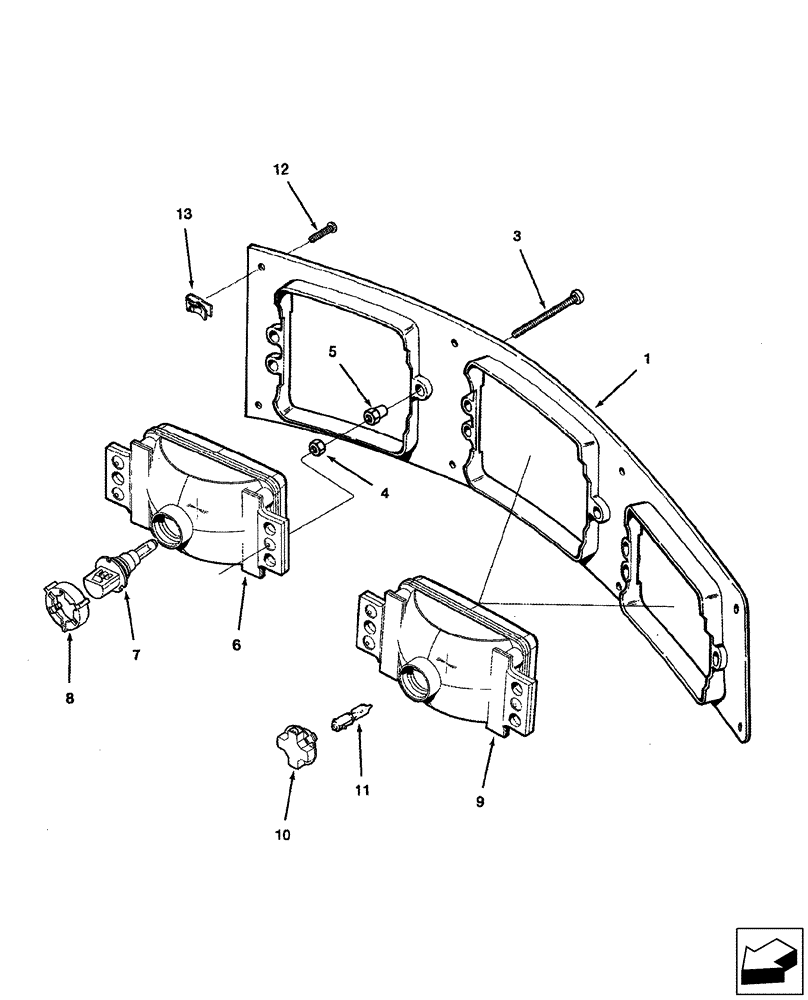 Схема запчастей Case IH 2588 - (55.404.02) - LAMP ASSY - DRIVE AND FLOOD (55) - ELECTRICAL SYSTEMS