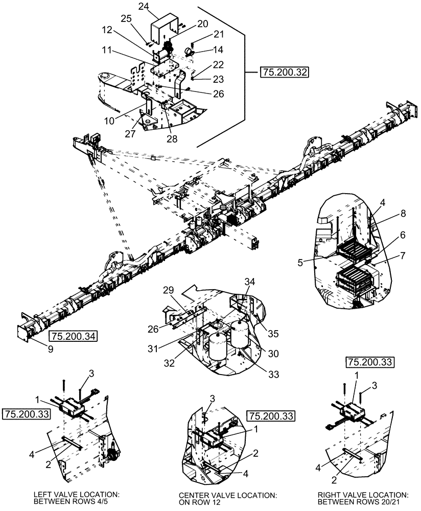 Схема запчастей Case IH 1250 - (75.200.31) - ACCUROW CONTROL 24 ROW (75) - SOIL PREPARATION