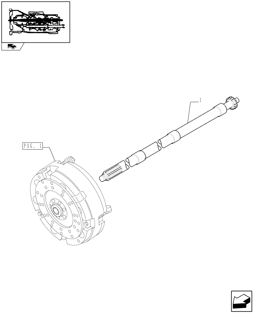 Схема запчастей Case IH FARMALL 90 - (1.25.0[02]) - P.T.O. TRANSMISSION COUPLING (03) - TRANSMISSION