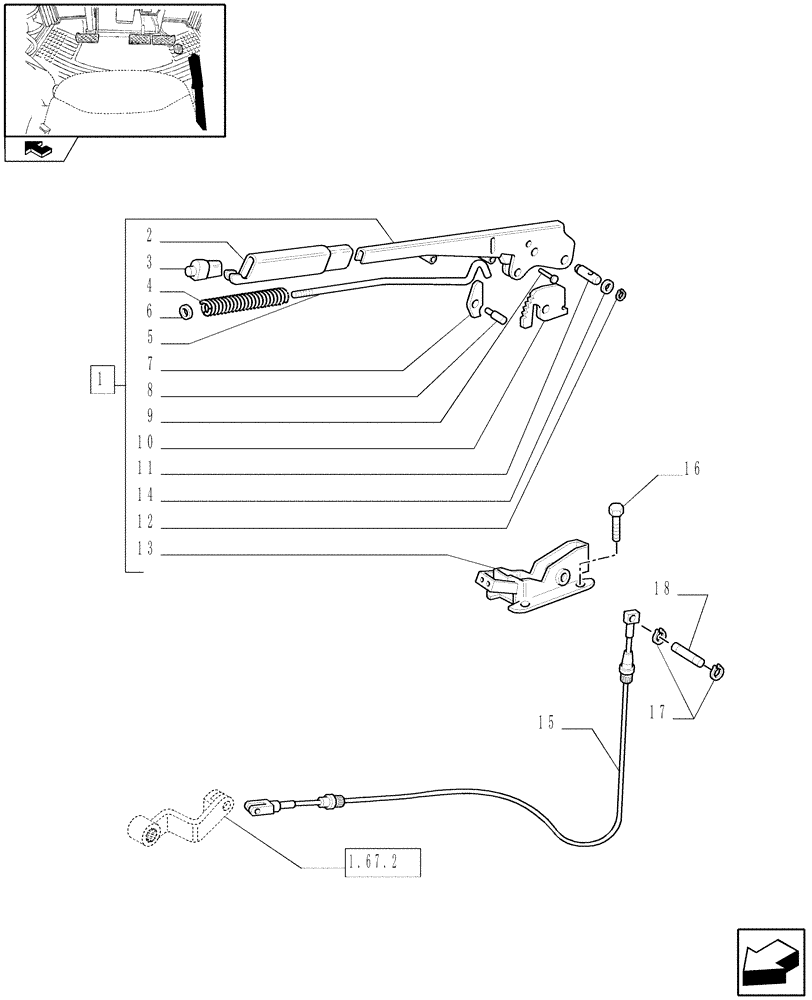 Схема запчастей Case IH FARMALL 65C - (1.92.67) - BRAKE OPERATING (10) - OPERATORS PLATFORM/CAB