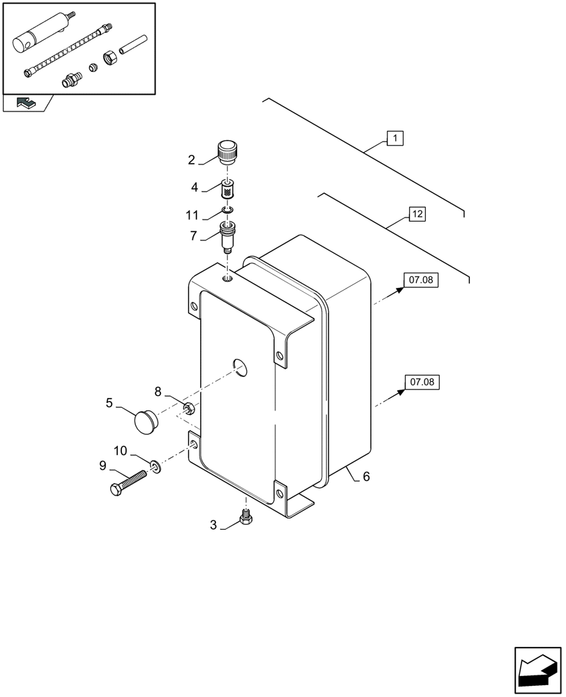 Схема запчастей Case IH LB433S - (07.13[01]) - HYDRAILIC OIL RESERVOIR (07) - HYDRAULIC SYSTEM