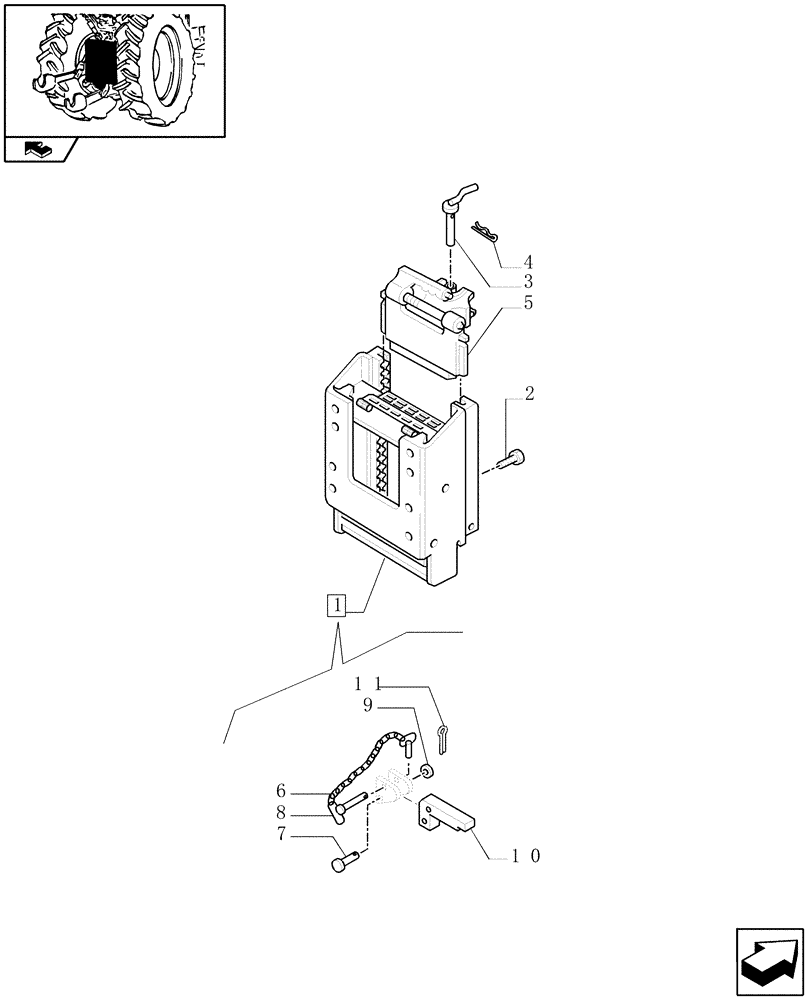 Схема запчастей Case IH PUMA 225 - (1.89.5/02[01A]) - (VAR.887) SLIDER TOW HOOK W/SWIVEL COUPLING & PITON, LESS SWINGING DRAWBAR - FRENCH TYPE - D6405 - C6976 (09) - IMPLEMENT LIFT