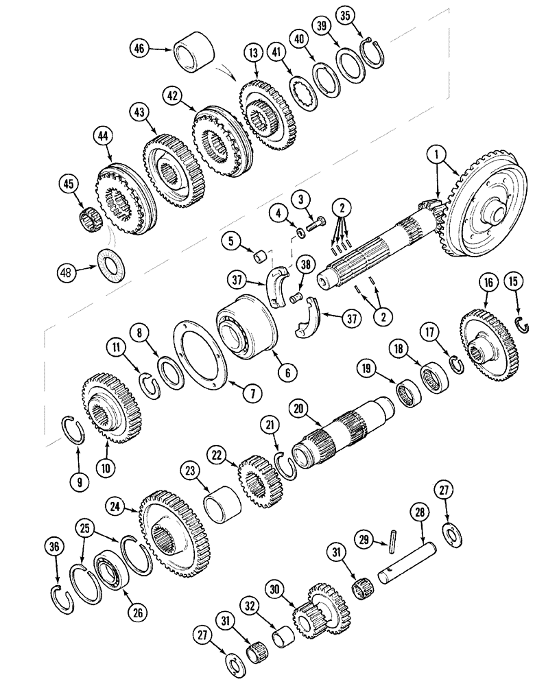 Схема запчастей Case IH C70 - (06-18) - TRANSMISSION RANGE (06) - POWER TRAIN