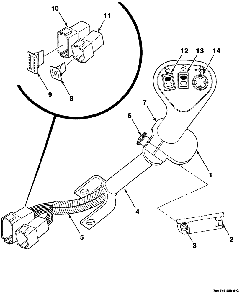 Схема запчастей Case IH 8860HP - (04-20) - CONTROL HANDLE ASSEMBLY (33) - BRAKES & CONTROLS