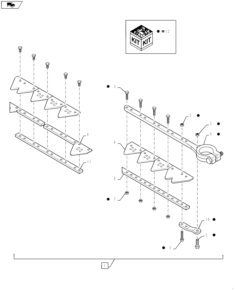 Схема запчастей Case IH DH302 - (20.04.03[2]) - SINGLE KNIFE DRIVE, SCHUMACHER CUTTING SYSTEM, 25 FT TO 36 FT, KNIFE SECTION, MY11 (14) - CROP CUTTING