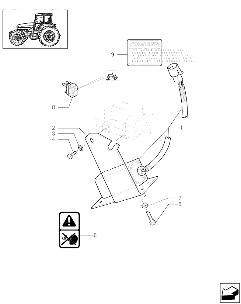 Схема запчастей Case IH JX1070U - (1.75.1/04) - (VAR. 743-749) RADAR - W/CAB (06) - ELECTRICAL SYSTEMS