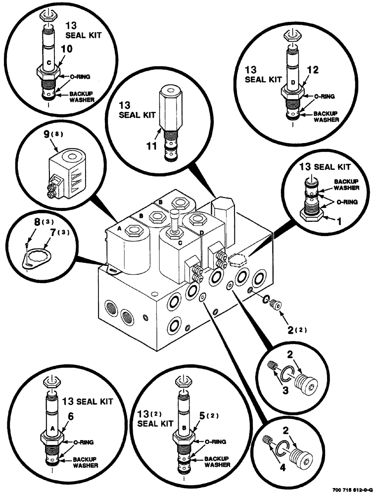 Схема запчастей Case IH 8860 - (08-42) - HYDRAULIC VALVE ASSEMBLY (35) - HYDRAULIC SYSTEMS