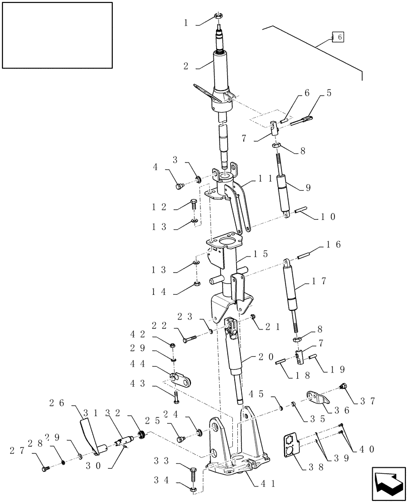 Схема запчастей Case IH AFX8010 - (D.20.C.40[2]) - STEERING COLUMN, SIDE TILT LEVER D - Travel