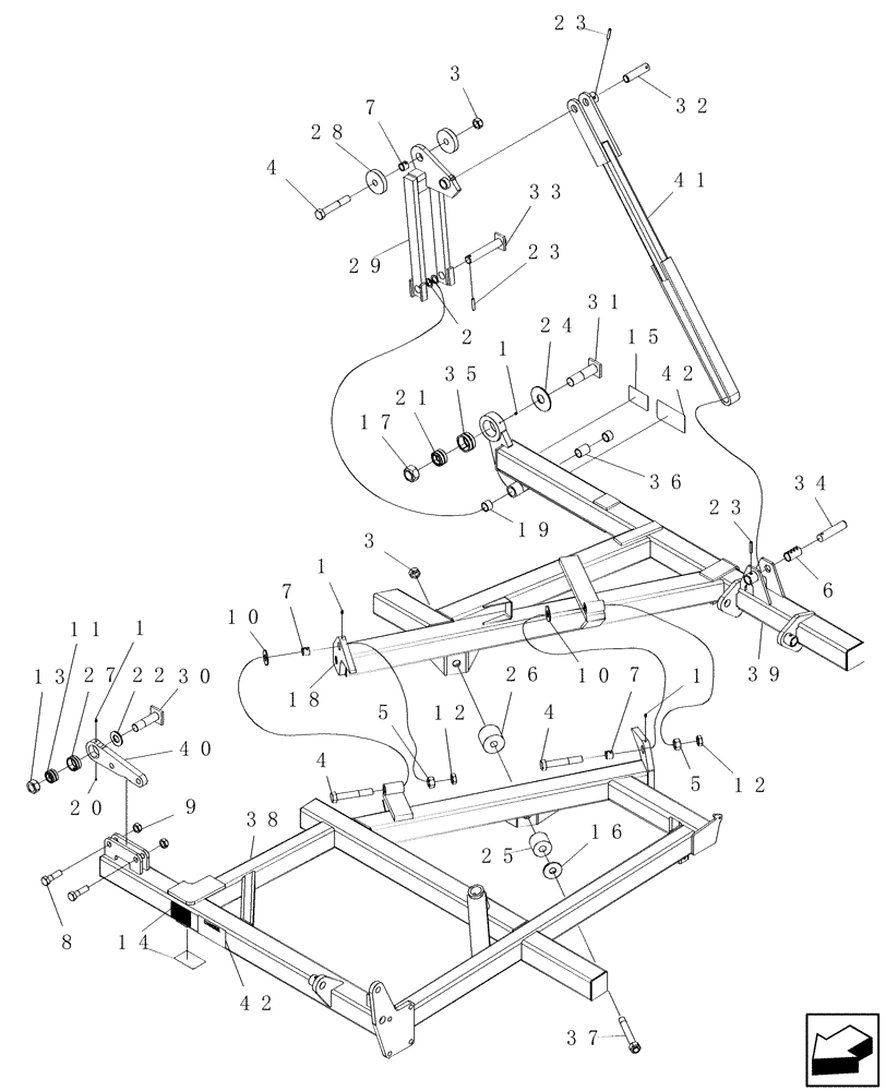 Схема запчастей Case IH PTX600 - (1.100.1) - 6 FT FIVE SECTION OUTER WING ASSEMBLY (12) - FRAME