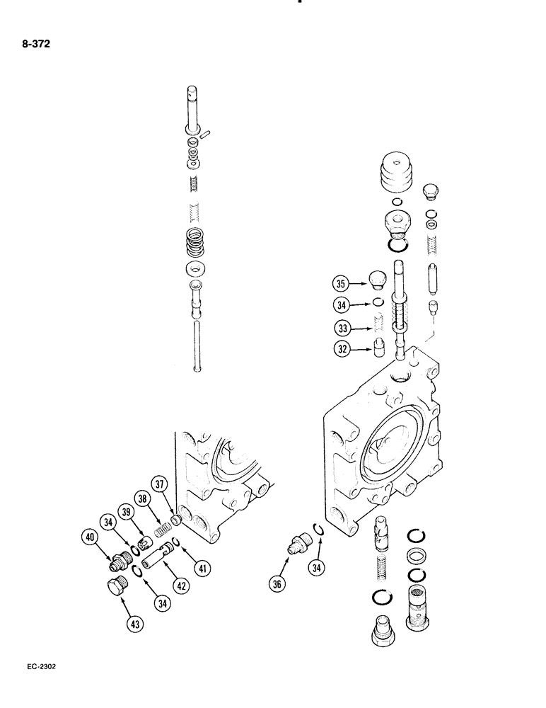 Схема запчастей Case IH 885 - (8-372) - MULTIPLE CONTROL VALVE (CONTD) (08) - HYDRAULICS