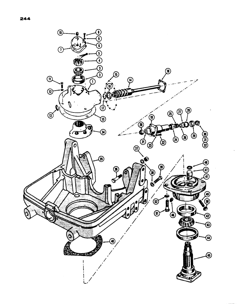 Схема запчастей Case IH 530 - (244) - STEERING GEAR AND SUPPORT, SINGLE WHEEL BEFORE S/N 8191147, PRIOR TO S/N 8262800 (05) - STEERING