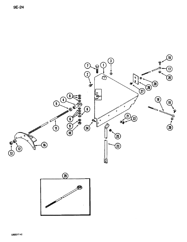 Схема запчастей Case IH 1640 - (9E-24) - UNLOADER SUPPORTS (17) - GRAIN TANK & UNLOADER