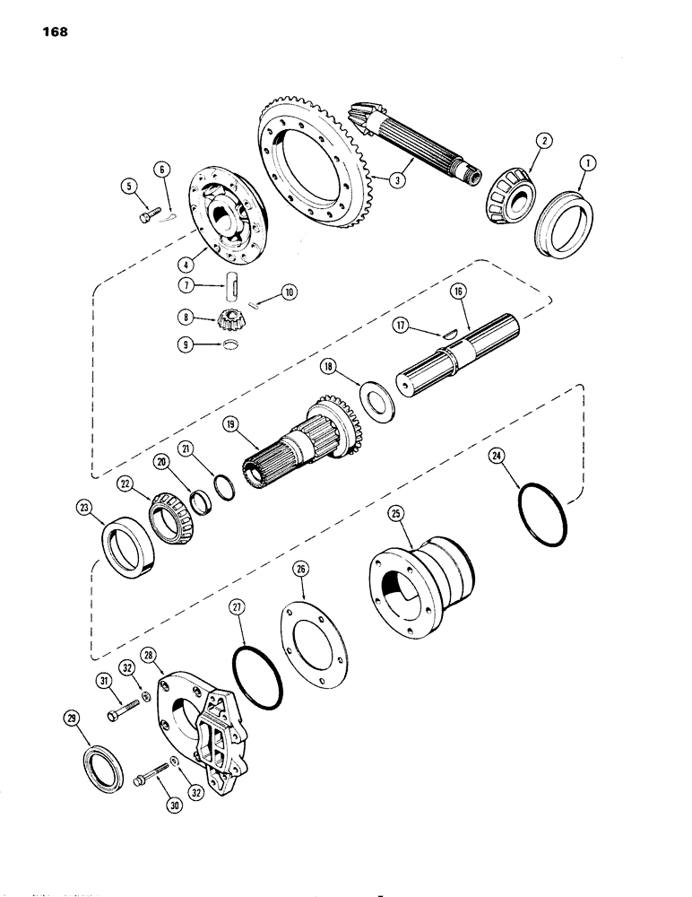 Схема запчастей Case IH 1090 - (168) - DIFFERENTIAL (06) - POWER TRAIN