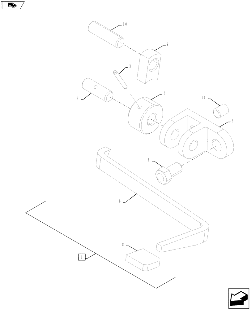 Схема запчастей Case IH FARMALL 55A - (27.110.01) - DIFFERENTIAL LOCK PEDAL (27) - REAR AXLE SYSTEM