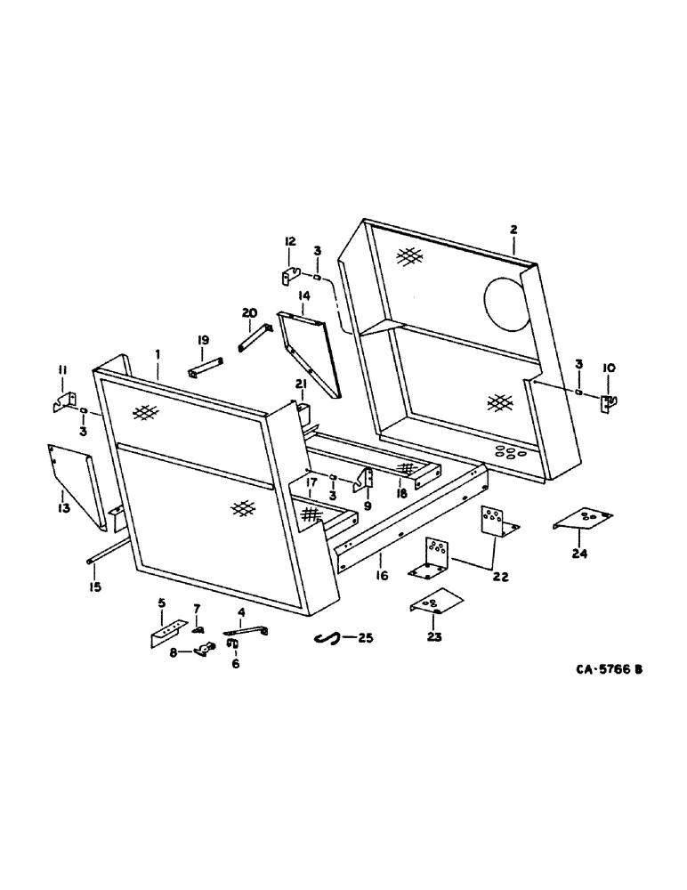 Схема запчастей Case IH 1480 - (24-09) - CLEANING FAN AND DRIVE, FAN SHIELDS (15) - CLEANING