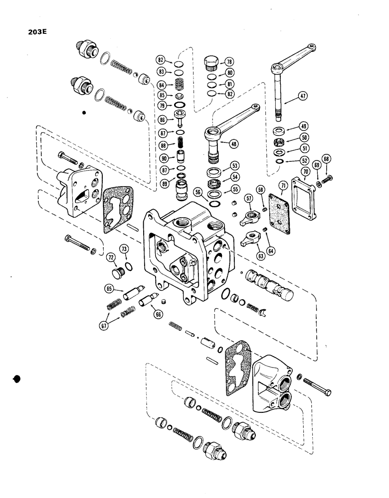 Схема запчастей Case IH 1270 - (203E) - A63534 HYDRAULIC CONTROL VALVE, LEFT HAND OPTIONAL VARIABLE (08) - HYDRAULICS