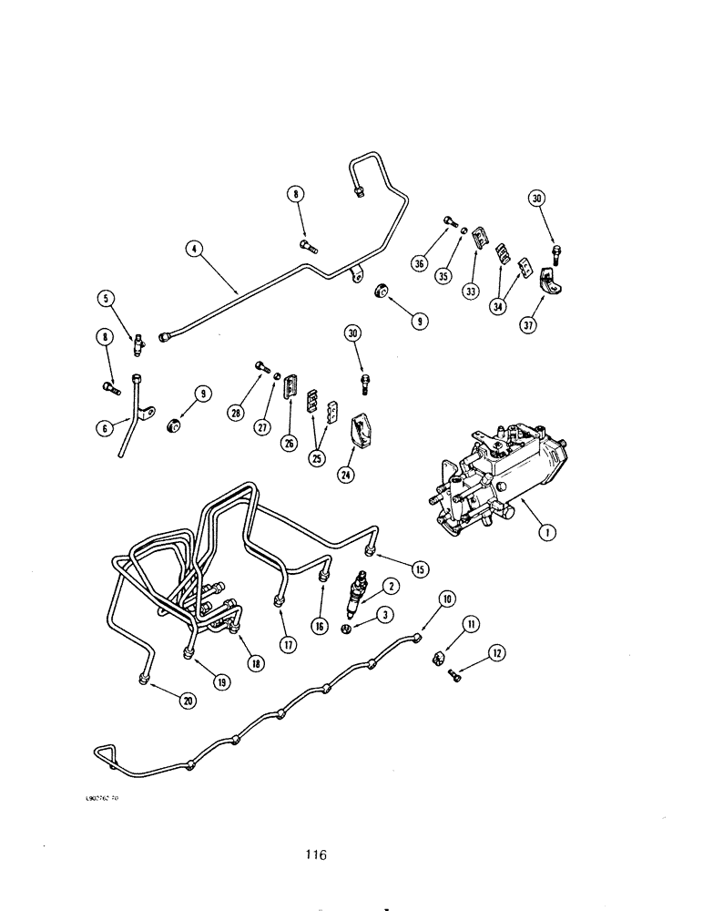 Схема запчастей Case IH 6590 - (116) - FUEL INJECTION SYSTEM, 6-590 ENGINE 