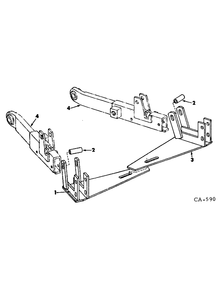 Схема запчастей Case IH 1566 - (09-15) - FRAME, THREE POINT HITCH STABILIZER, NOT FOR TRACTORS WITH CAM SWAY LIMITING HITCH (12) - FRAME