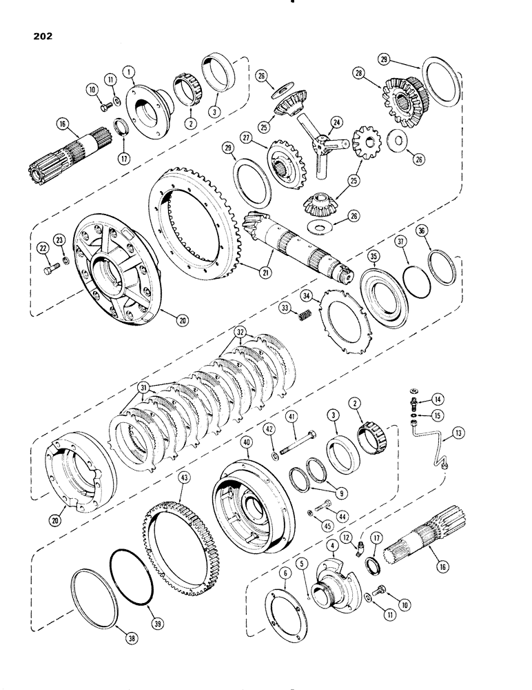 Схема запчастей Case IH 1270 - (202) - DIFFERENTIAL, FIRST USED TRANSMISSION SERIAL NUMBER 10057473 (06) - POWER TRAIN