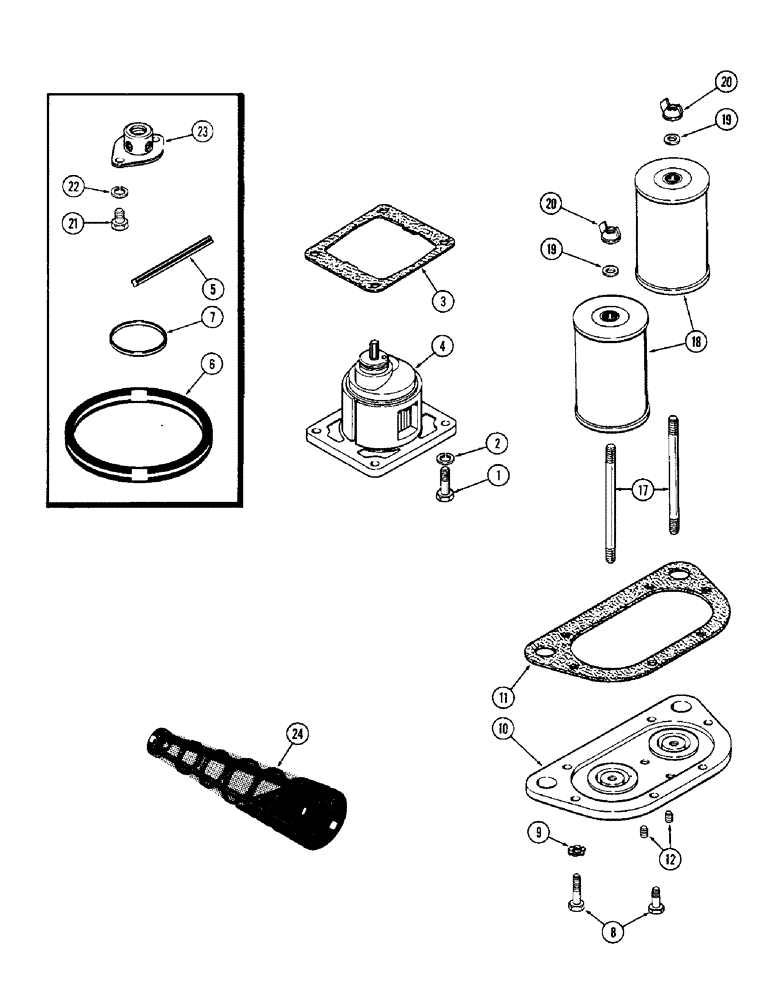 Схема запчастей Case IH 1370 - (294) - HYDRAULIC CHARGING PUMP AND FILTERS (08) - HYDRAULICS