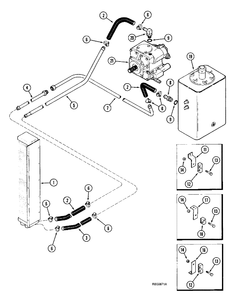 Схема запчастей Case IH 1680 - (8-08) - OIL COOLER SYSTEM (07) - HYDRAULICS