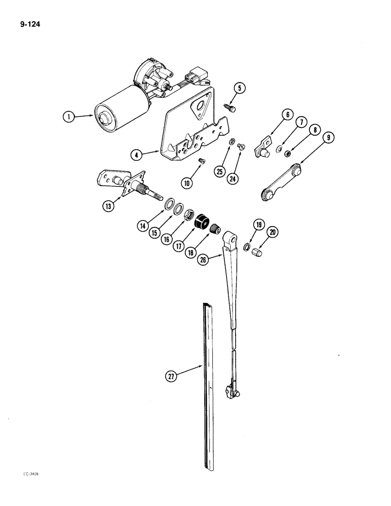 Схема запчастей Case IH 2096 - (9-124) - WINDSHIELD WIPER, ROBERT BOSCH (09) - CHASSIS/ATTACHMENTS